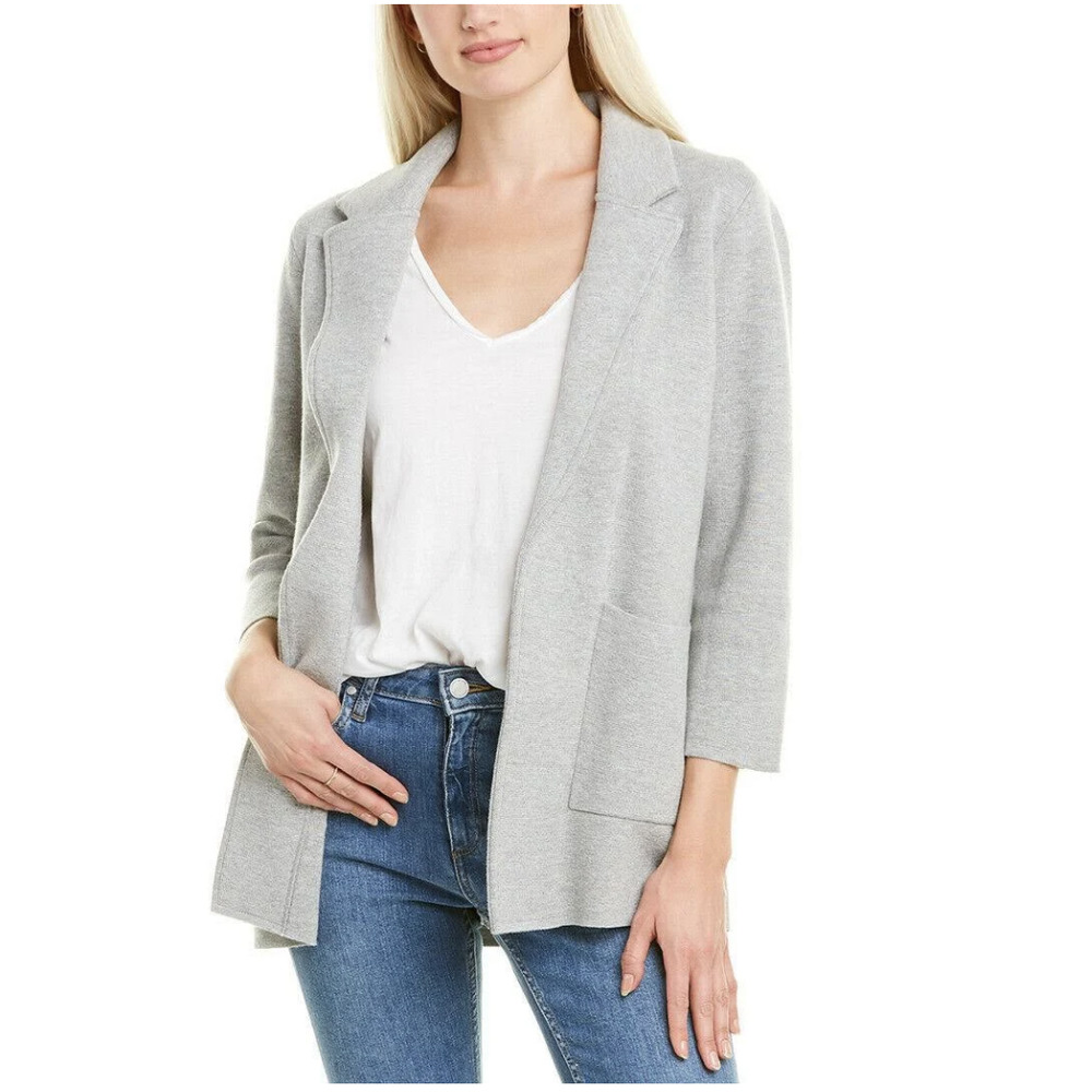 J. Crew Light Gray Sophie Sweater Blazer L